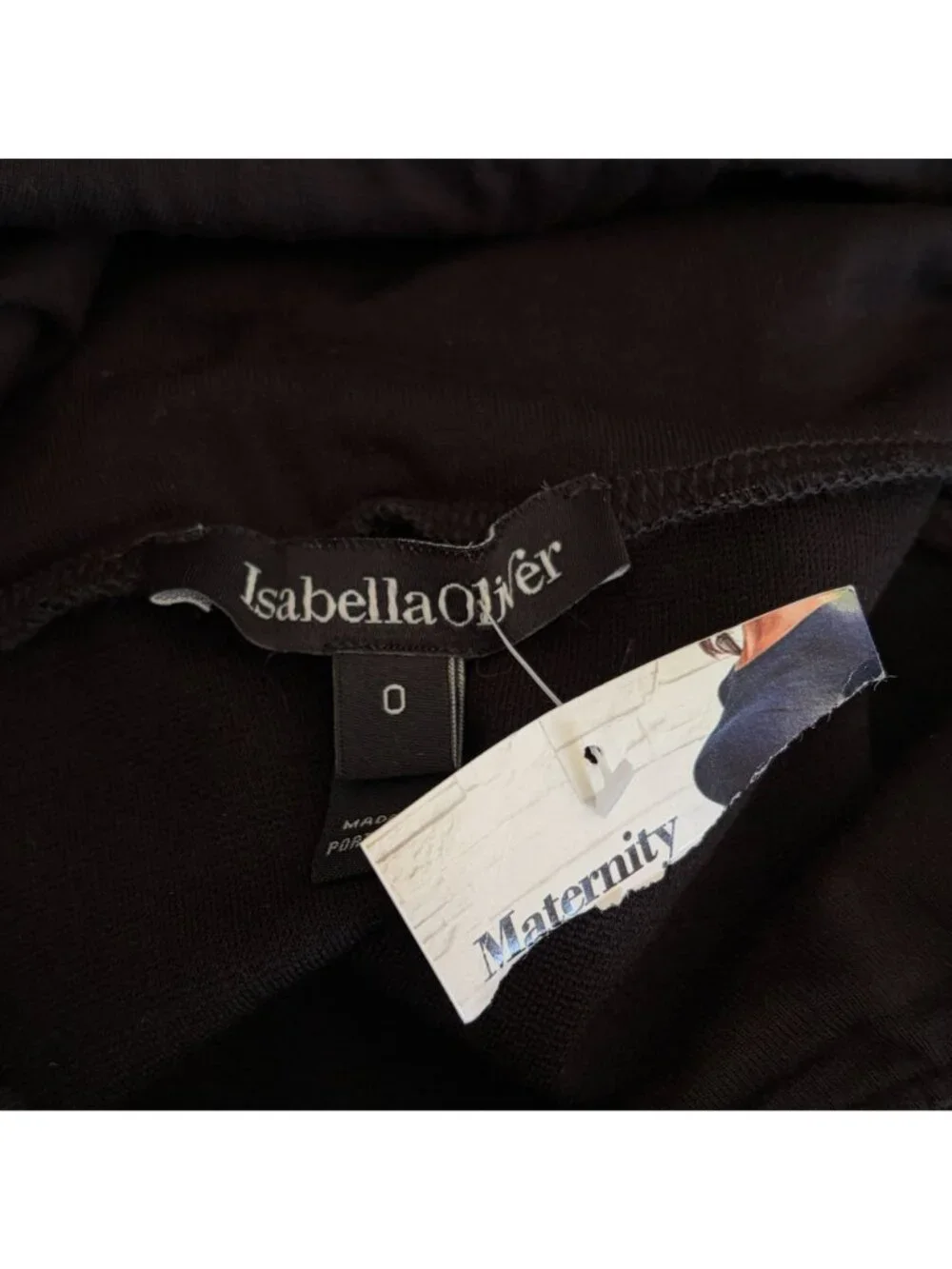 Isabella Oliver Maternity Black Midi Square Neck Stretch Tank Dress NWT Size 0 - Picture 5 of 10